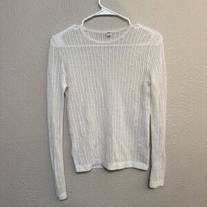 Uniqlo Off White Wool Long Sleeve Knit Top